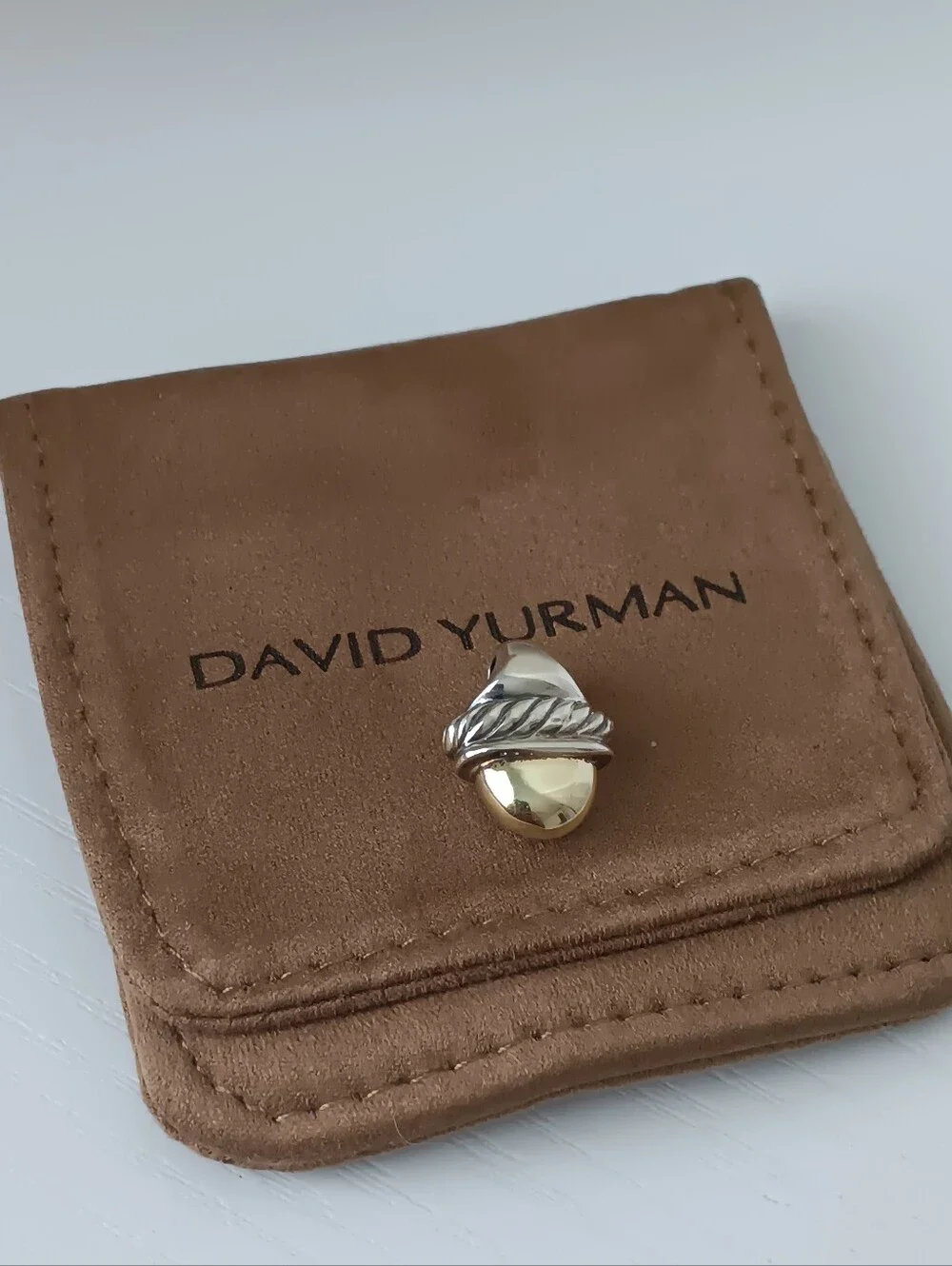 David Yurman Sterling Silver & 14k Gold Acorn Pendant Amulet
